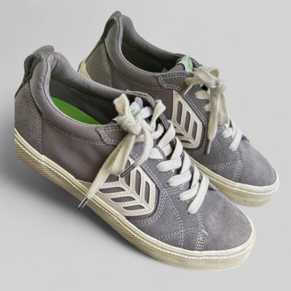 Cariuma Catiba Pro grey suede and canvas lace up sneakers ladies unisex skater - Picture 1 of 10